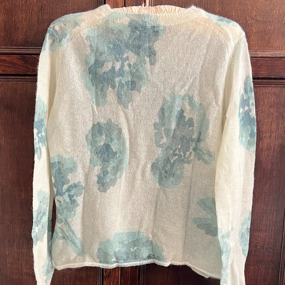 VINCE DAHLIA PRINT MOHAIR ALPACA BLEND SWEATER SIZE M - Picture 2 of 9